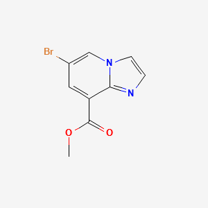 Methyl 6-bromo-1H-imidazo[1,2-a]pyridine-8-carboxylate structure, CAS 908581-18-0