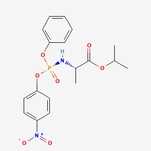 N-[(S)-(4-Nitrophenoxy)phenoxyphosphinyl]-L-alanine 1-Methylethyl ester structure, CAS 1256490-31-9