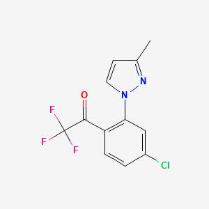 (R)-1-(4-Chloro-2-(3-Methyl-1H-pyrazol-1-yl)phenyl)-2,2,2-trifluoroethanol structure, CAS 1125828-30-9