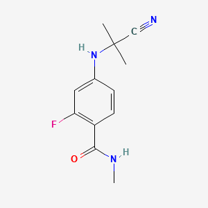 4-(2-CYANOPROPAN-2-YLAMINO)-2-FLUORO-N-METHYLBENZAMIDE structure, CAS 915087-32-0