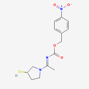 (S)-[1-(3-Mercapto-1-pyrrolidinyl)ethylidene]carbamic acid (4-nitrophenyl)methyl ester structure, CAS 90505-36-5