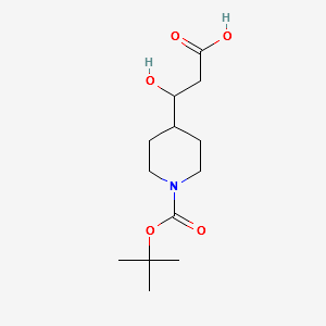 4-Piperidinepropanoic acid, 1-[(1,1-dimethylethoxy)carbonyl]-β-hydroxy- structure, CAS 2229430-34-4