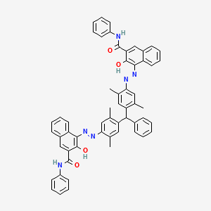 4,4'-[(phenylmethylene)bis[(2,5-dimethyl-4,1-phenylene)azo]]bis[3-hydroxy-N-phenylnaphthalene-2-carboxamide] structure, CAS 60033-00-3