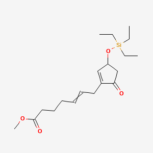 5-Heptenoic acid,7-[5-oxo-3-[(triethylsilyl)oxy]-1-cyclopenten-1-yl]-,Methyl ester,(5Z)- structure, CAS 102494-28-0