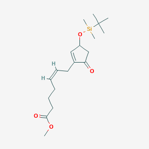 5-Heptenoic acid, 7-[3-[[(1,1-diMethylethyl)diMethylsilyl]oxy]-5-oxo-1-cyclopenten-1-yl]-, Methyl ester, (Z)- (9CI) structure, CAS 132619-70-6