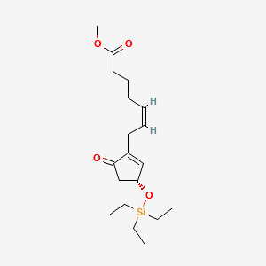 5-Heptenoic acid, 7-[(3R)-5-oxo-3-[(triethylsilyl)oxy]-1-cyclopenten-1-yl]-, Methyl ester, (5Z)- structure, CAS 220328-59-6