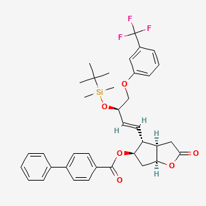 [1,1'-Biphenyl]-4-carboxylic acid, (3aR,4R,5R,6aS)-4-[(1E,3R)-3-[[(1,1-diMethylethyl)diMethylsilyl]oxy]-4-[ 3-(trifluoroMethyl)phenoxy]-1-butenyl]hexahydro-2-oxo-2H-cyclopenta[b] furan-5-yl ester structure, CAS 865087-08-7
