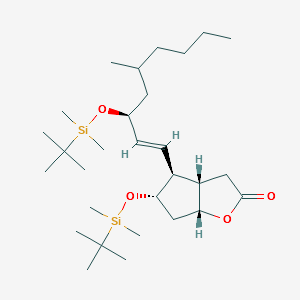 2H-Cyclopenta[b]furan-2-one, 5-[[(1,1-diMethylethyl)diMethylsilyl]oxy]-4-[3-[[(1,1-diMethylethyl)diMethyl silyl]oxy]-5-Methyl-1-nonenyl]hexahydro-, [3aa,4a(1E,3S*,5S*),5b,6aa]- structure, CAS 149585-88-6