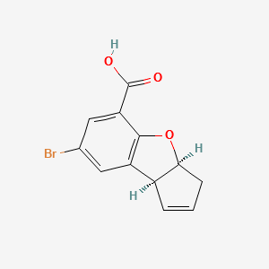 3H-Cyclopenta[b]benzofuran-5-carboxylic acid, 7-broMo-3a,8b-dihydro-, cis-(-)- structure, CAS 88277-50-3