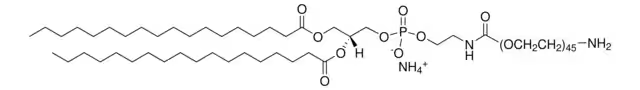 1,2-distearoyl-sn-glycero-3-phosphoethanolaMine-N-[aMino(polyethylene glycol)-2000] (aMMoniuM salt) structure, CAS 474922-26-4