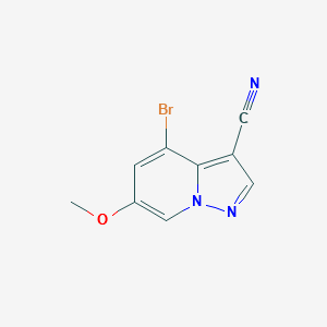 4-Bromo-6-methoxypyrazolo[1,5-a]pyridine-3-carbonitrile structure, CAS 1822680-43-2
