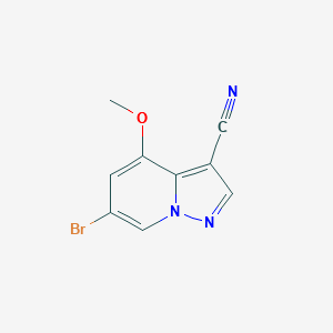 6-bromo-4-methoxypyrazolo[1,5-a]pyridine-3-carbonitrile structure, CAS 1207836-10-9