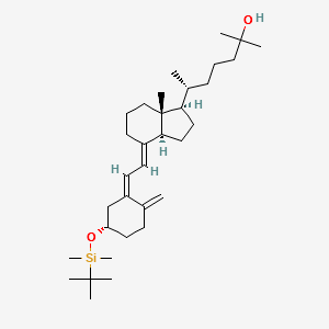 6-(4-{2-[5-(tert-Butyl-dimethyl-silanyloxy)-2-methylene-cyclohexylidene]-ethylidene}-7a-methyl-octahydro-inden-1-yl)-2-methyl-heptan-2-ol structure, CAS 140710-90-3
