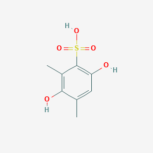 Benzenesulfonic acid, 3,6-dihydroxy-2,4-dimethyl- (9CI) structure, CAS 735200-57-4