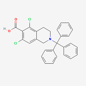 5,7-dichloro-2-trityl-1,2,3,4-tetrahydroisoquinoline-6-carboxylic acid structure, CAS 1194550-56-5