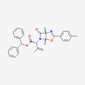4-Oxa-2,6-diazabicyclo[3.2.0]hept-2-ene-6-acetic acid, α-(1-Methylethenyl)-3-(4-Methylphenyl)-7-oxo-, diphenylMethyl ester, [1R-[1α,5α,6(R*)]]- (9CI) structure, CAS 67978-05-6