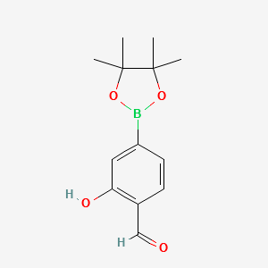 2-Hydroxy-4-(4,4,5,5-tetramethyl-1,3,2-dioxaborolan-2-YL)benzaldehyde structure, CAS 1816937-59-3