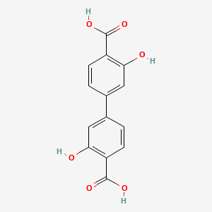 3,3'-dihydroxy-[1,1'-biphenyl]-4,4'-dicarboxylic acid structure, CAS 861533-46-2