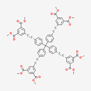 octamethyl 5,5',5'',5'''-[methanetetrayltetrakis(4,1-phenyleneethyne-2,1-diyl)]tetraisophthalate structure, CAS 1287733-05-4