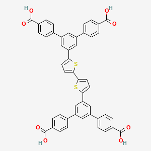1,1':3',1''-Terphenyl]-4,4''-dicarboxylic acid, 5',5''''-[2,2'-bithiophene]-5,5'-diylbis- structure, CAS 1227780-71-3