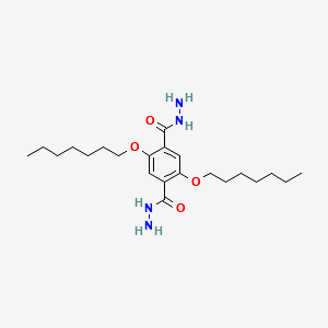 1,4-Benzenedicarboxylic acid, 2,5-bis(heptyloxy)-, 1,4-dihydrazide structure, CAS 1000591-49-0