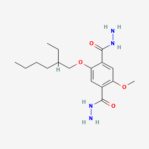 1,4-Benzenedicarboxylic acid, 2-[(2-ethylhexyl)oxy]-5-methoxy-, 1,4-dihydrazide structure, CAS 423176-18-5