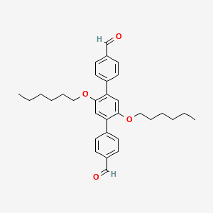 [[1,1':4',1''-TERPHENYL]-4,4''-DICARBOXALDEHYDE, 2',5'-BIS(HEXYLOXY)-] structure, CAS 474974-24-8