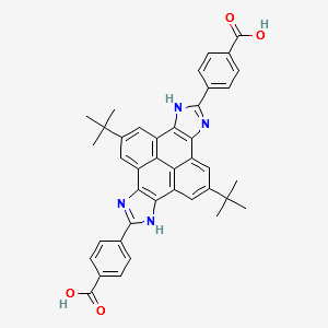 [Benzoic acid, 4,4'-[2,8-bis(1,1-dimethylethyl)-4,10-dihydropyreno[4,5-d:9,10-d']diimidazole-5,11-diyl]bis-] structure, CAS 1184934-21-1