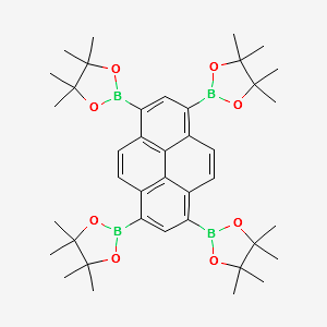 1,3,6,8-tetrakis(4,4,5 ,5-tetramethyl- 1,3 ,2-dioxaborolan-2-yl)pyrene structure, CAS 1398053-00-3