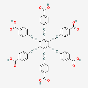 Benzoic acid, 4,4',4'',4''',4'''',4'''''-(1,2,3,4,5,6-benzenehexaylhexa-2,1-ethynediyl)hexakis- structure, CAS 684216-81-7