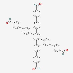 4'',5''-bis(4'-formyl-[1,1'-biphenyl]-4-yl)-[1,1':4',1'':2'',1''':4''',1''''-quinquephenyl]-4,4''''-dicarbaldehyde structure, CAS 2376339-70-5