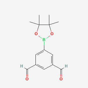5-(4,4,5,5-Tetramethyl-1,3,2-dioxaborolan-2-yl)benzene-1,3-dicarbaldehyde structure, CAS 945865-80-5