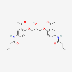 N,N'-[(2-Hydroxypropane-1,3-diyl)bis[oxy(3-acetyl-1,4-phenylene)]]dibutanaMide structure, CAS 1329613-31-1