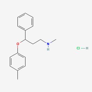 Atomoxetine Related Compound C (10 mg) (N-methyl-3-phenyl-3-(p-tolyloxy)propan-1-amine hydrochloride) structure, CAS 873310-31-7
