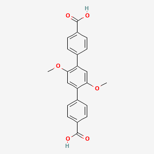 4-[4-(4-Carboxyphenyl)-2,5-dimethoxyphenyl]benzoic acid structure, CAS 1392416-19-1