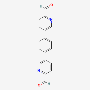 5,5'-(1,4-phenylene)dipicolinaldehyde structure, CAS 1399191-70-8