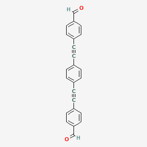 4,4'-(1,4-phenylenebis(ethyne-2,1-diyl))dibenzaldehyde structure, CAS 192188-70-8