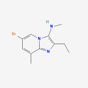 6-bromo-2-ethyl-N,8-dimethylimidazo[1,2-a]pyridin-3-amine structure, CAS 1628264-07-2