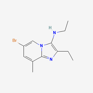 6-Bromo-N,2-diethyl-8-methylimidazo[1,2-a]pyridin-3-amine structure, CAS 1628264-11-8