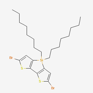 2,6-DibroMo-4,4-dioctyl-4H-silolo[3,2-b:4,5-b']dithiophene structure, CAS 1160106-14-8