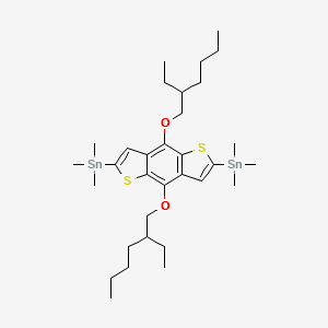1,1'-[4,8-Bis[(2-ethylhexyl)oxy]benzo[1,2-b:4,5-b']dithiophene-2,6-diyl]bis[1,1,1-trimethylstannane] structure, CAS 1160823-78-8