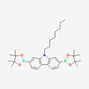 9-Octyl-2,7-bis(4,4,5,5-tetramethyl-1,3,2-dioxaborolan-2-yl)-9H-carbazole structure, CAS 406726-92-9