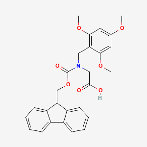 Fmoc-N-(2,4,6-trimethoxybenzyl)-glycine structure, CAS 166881-43-2