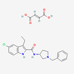 5-chloro-3-ethyl-1H-indole-2-carboxylic acid (1-benzyl-pyrrolidin-3-yl)-amide 2-enedioic acid salt structure, CAS 868273-12-5