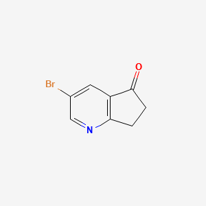 3-BROMO-5H,6H,7H-CYCLOPENTA[B]PYRIDIN-5-ONE structure, CAS 1196154-87-6