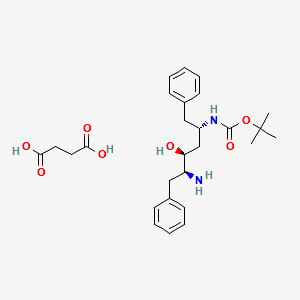 [2S,3S,5S]-2-Amino-3-hydroxy-5-tert-butyloxycarbonylamino-1,6-diphenylhexane succinate salt structure, CAS 169870-02-4