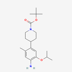 tert-butyl 4-(4-aMino-5-isopropoxy-2-Methylphenyl)piperidine-1-carboxylate structure, CAS 1032903-63-1