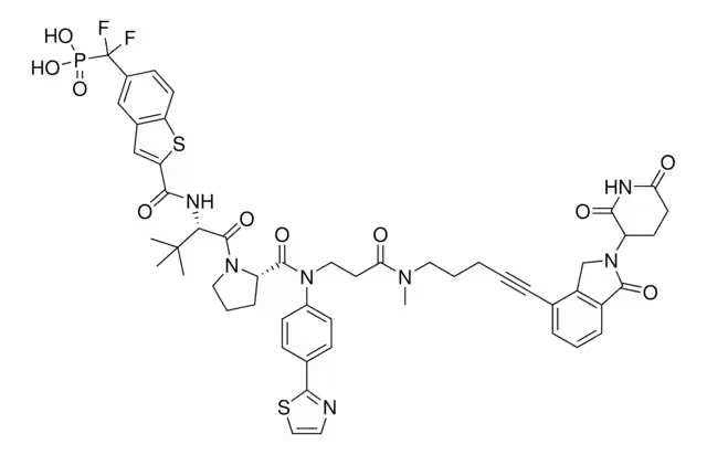 2-((2,6-difluorobenzyl)(ethoxycarbonyl)amino)-4-(((2-methoxyethyl)(methyl)amino)methyl)-5-(4-(3-methoxyureido)phenyl)thiophene-3-carboxylic acid structure, CAS 737789-93-4