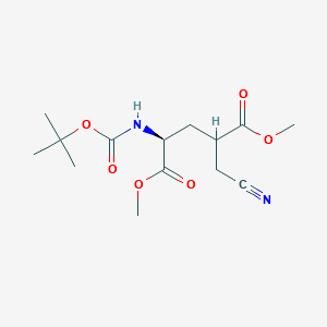 L-Glutamic acid, 4-(cyanomethyl)-N-[(1,1-dimethylethoxy)carbonyl]-, 1,5-dimethyl ester structure, CAS 1417526-05-6