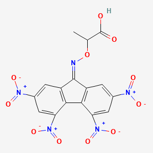 2-(2,4,5,7-Tetranitro-9-fluorenylideneaminooxy)propionic acid structure, CAS 66069-40-7